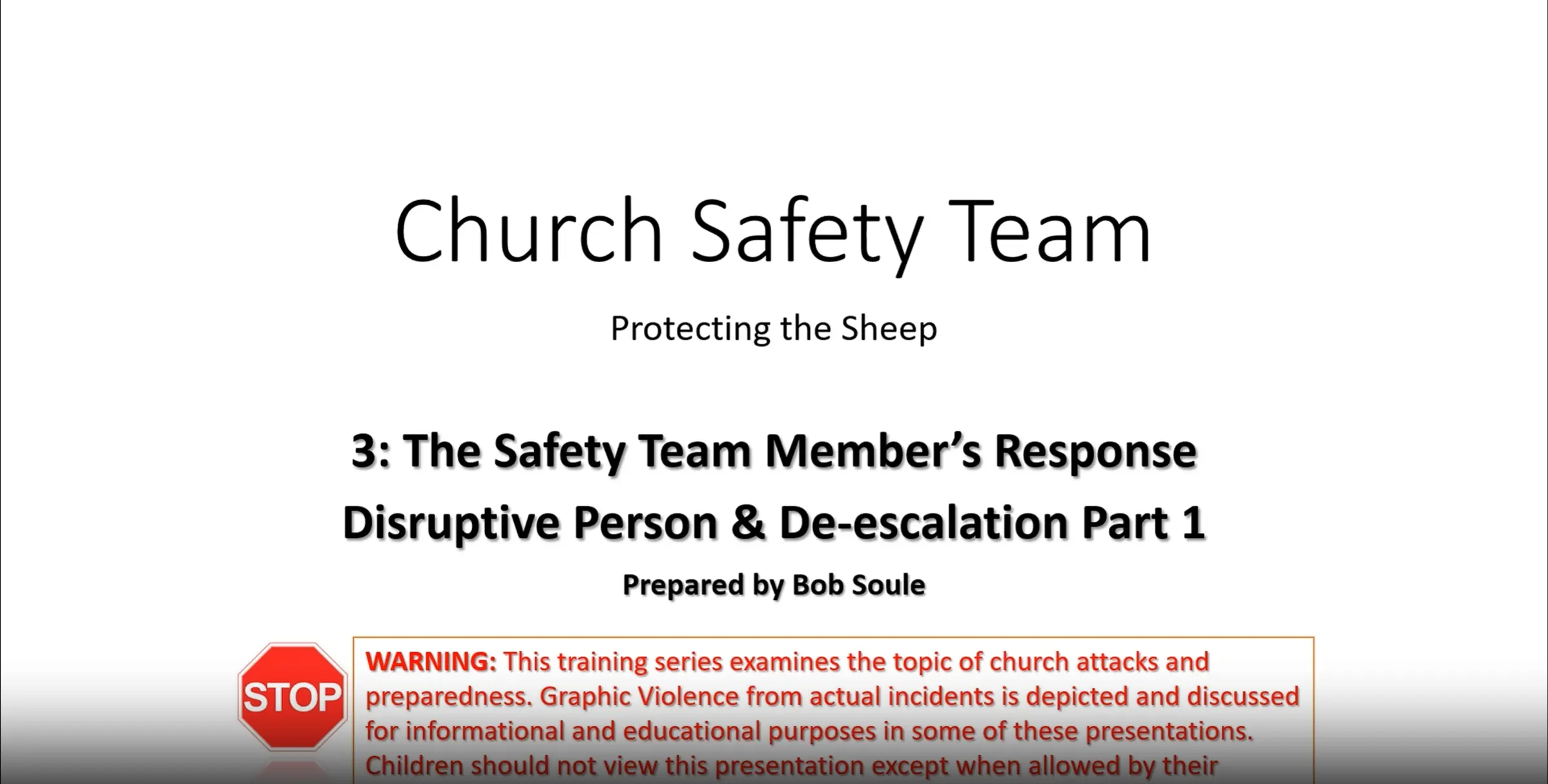 Section 1 Part 1 Church Safety Series