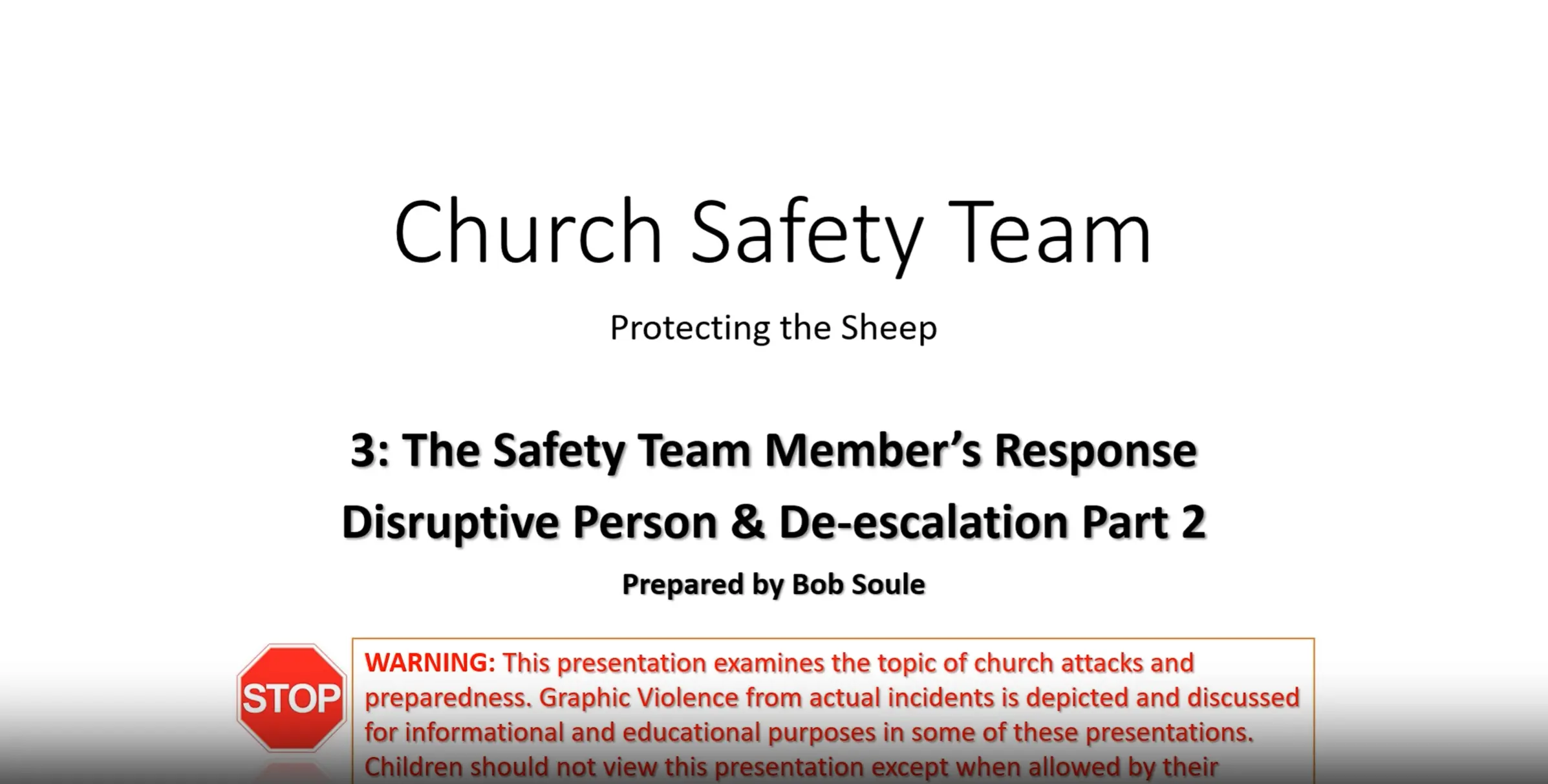 Section 3 Part 2 Church Safety Series