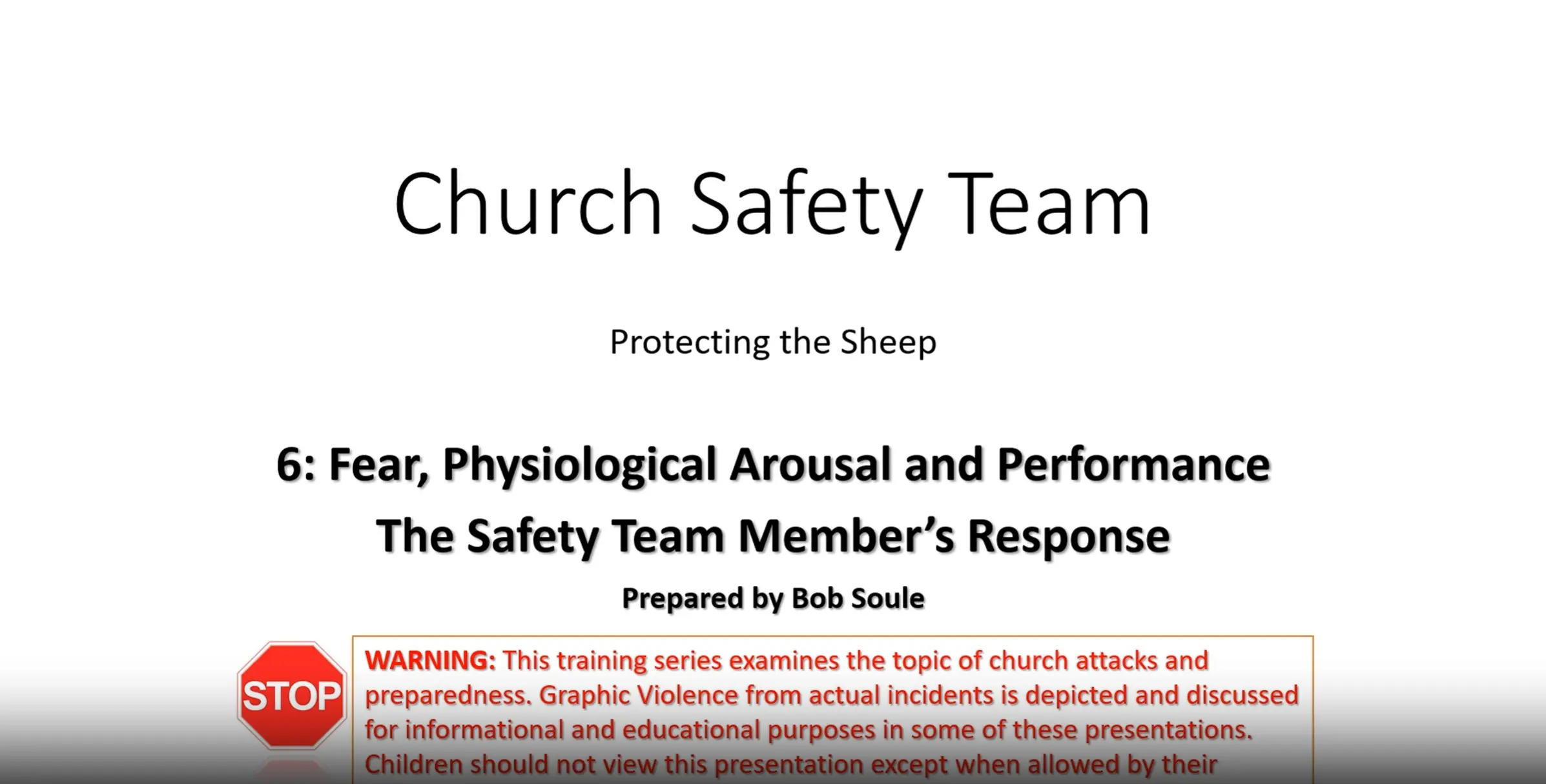 Section 6 Part 1 Church Safety Series